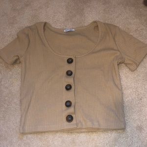 Zara button up crop